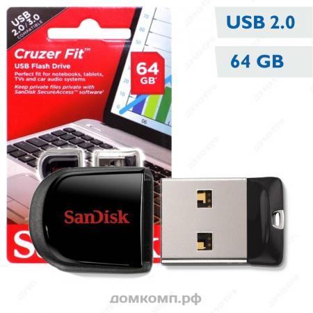 64 Гб Sandisk Cruzer Fit [SDCZ33-064G-B35]