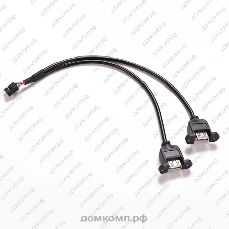 Косичка 2 x USB 2.0 Ningbo без планки [2 порта, кабель к материнской плате 9-pin]