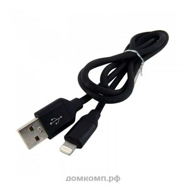 Кабель Apple Lightning - USB WALKER C530 черный [оплетка ПВХ, рифленый, 2000 мА, 1 метр]
