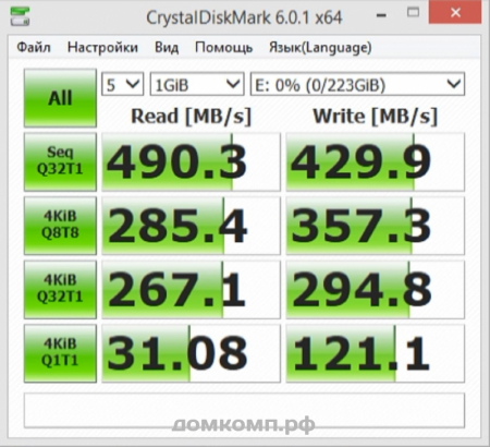 Накопитель SSD Silicon Power V55 240Gb - cristaldiskmark 6 report