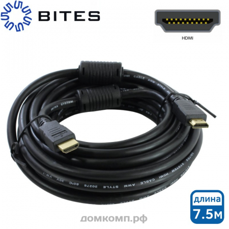 Кабель HDMI - HDMI 5bites (цвет черный, HDMI 1.4b, 7.5 метра)