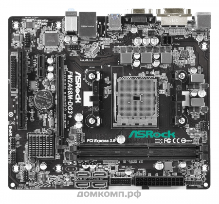 Мат. плата ASRock FM2A68M-DG3+ Soc-FM2 2xDDR3 mATX 4xSATA3 2xUSB3.0 4USB 2.0 PCI VGA+DVI