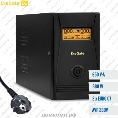 ИБП ExeGate SpecialPro Smart UNB-600.LCD.AVR.EURO.RJ.USB