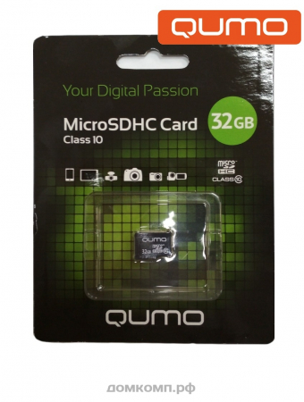 Карта памяти QUMO microSDHC 32 Гб [QM32(G)MICSDHC10] Class 10