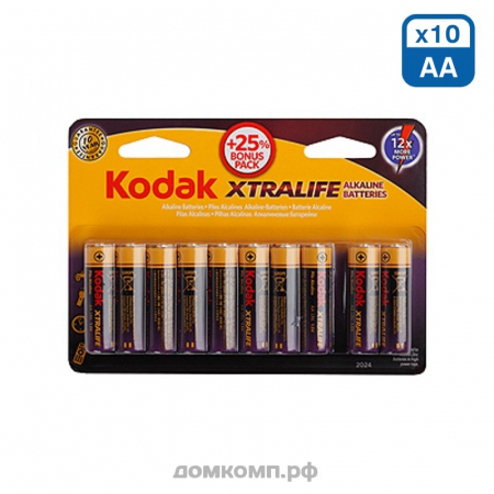 Батарейка AA Kodak XTRALIFE LR06 [алкалиновая, 10 штук]