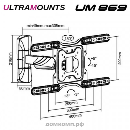 Кронштейн для ТВ Ultramounts UM 869
