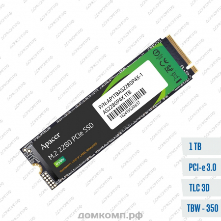 Накопитель SSD M.2 2280 1 Тб Apacer AS2280P4X [AP1TBAS2280P4X-1]