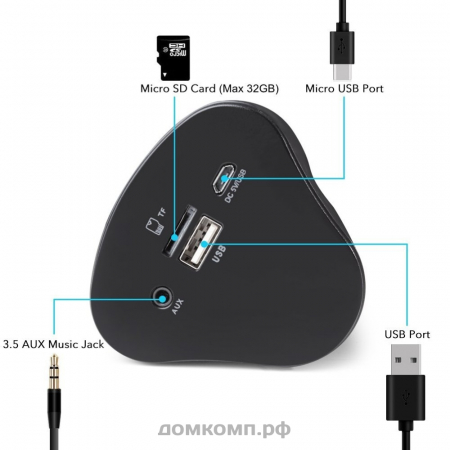 Портативная колонка BT WM-1300 (microSD+USB+FM) синий недорого. домкомп.рф