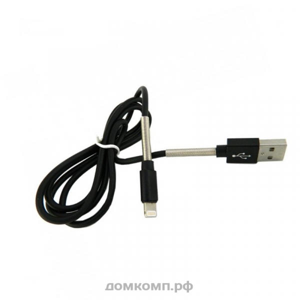 Кабель Apple Lightning - USB WALKER C720 черный [оплетка ПВХ, разъемы на пружинах, 2000 мА, 1 метр]
