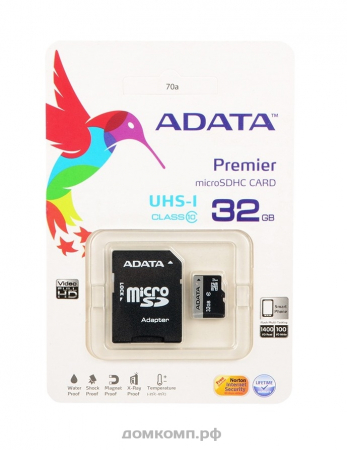 Карта памяти A-Data microSDHC 32 Гб [AUSDH32GUICL10-RA1] UHS-I Class 10