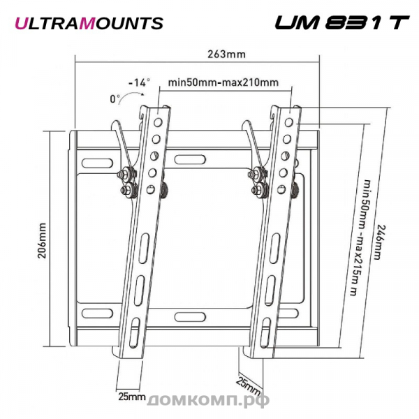 Кронштейн для ТВ Ultramounts UM 831T